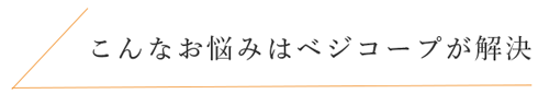 こんなお悩みはVEGECOOPが解決